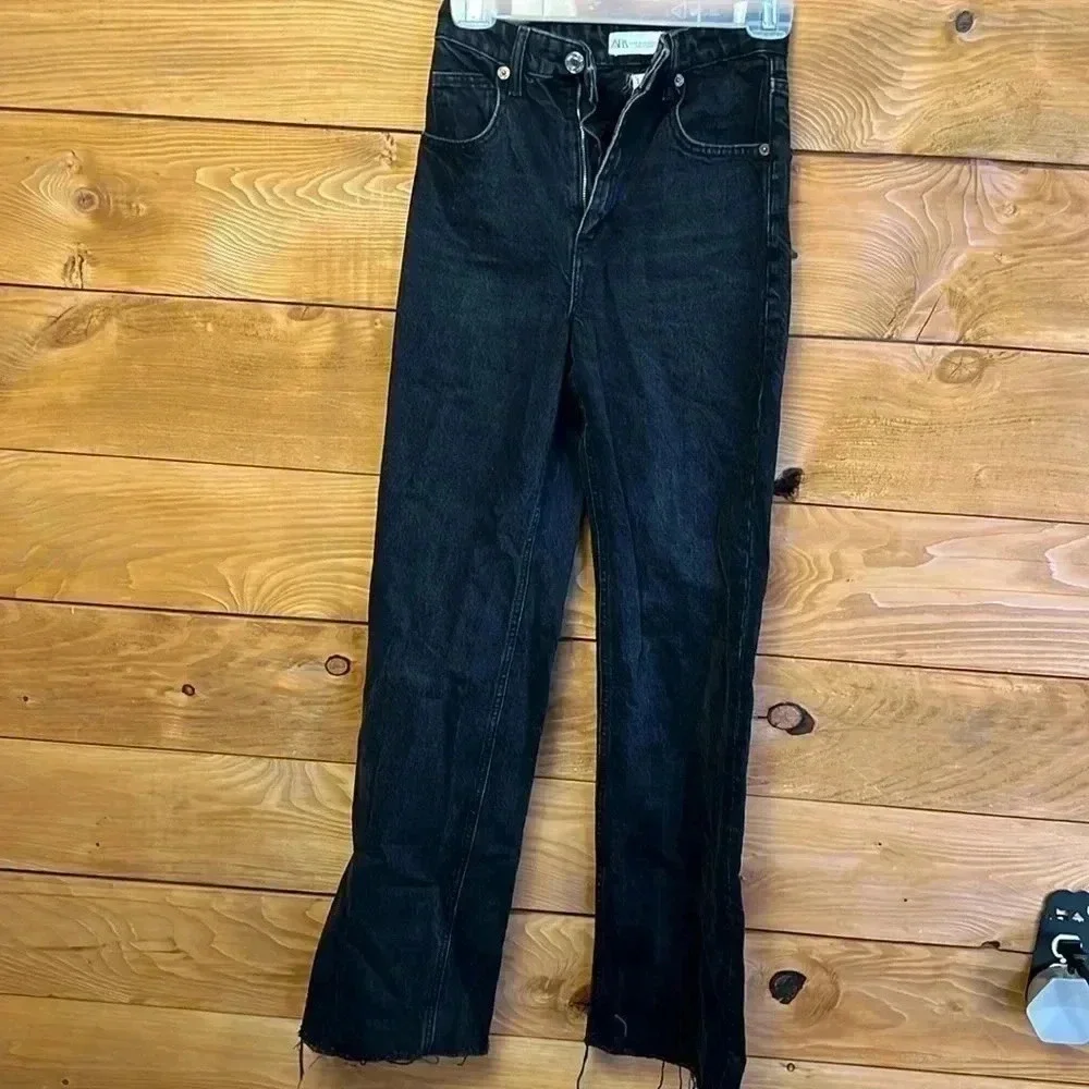 Zara Women’s Black Jeans 00 Denim‎ Streetwear Y2K Straight leg high waist casual
